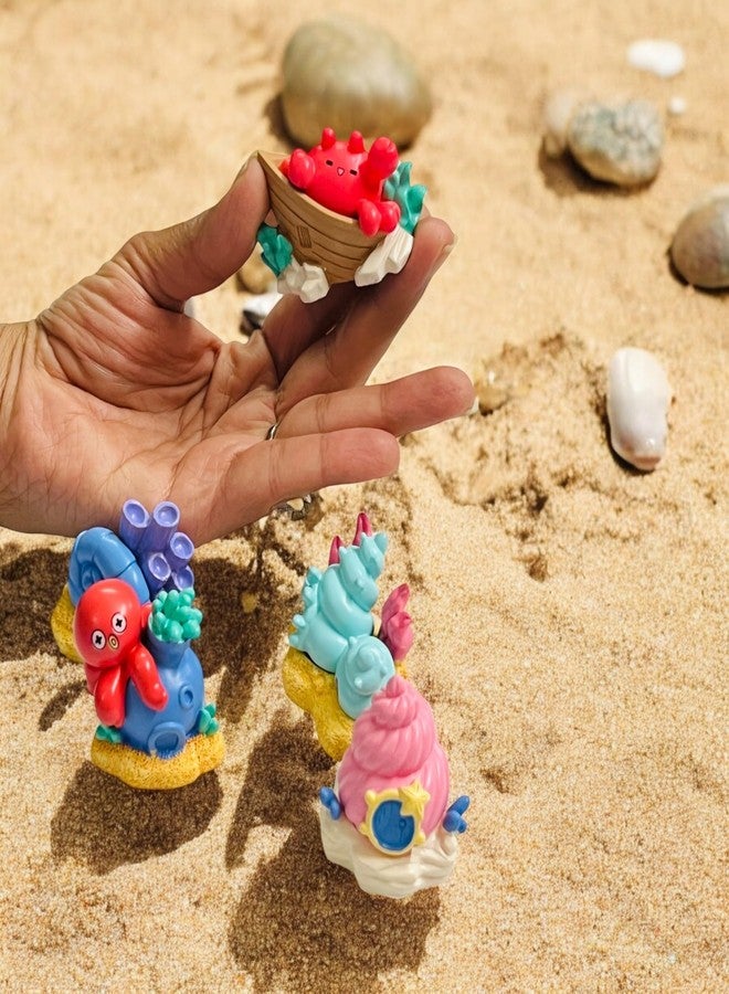 Krisah Underwater Miniature Houses Set, 5 Piece Resin Aquarium Decorations, Hand-Painted Coral Ornaments, 4-5 cm - Image 3